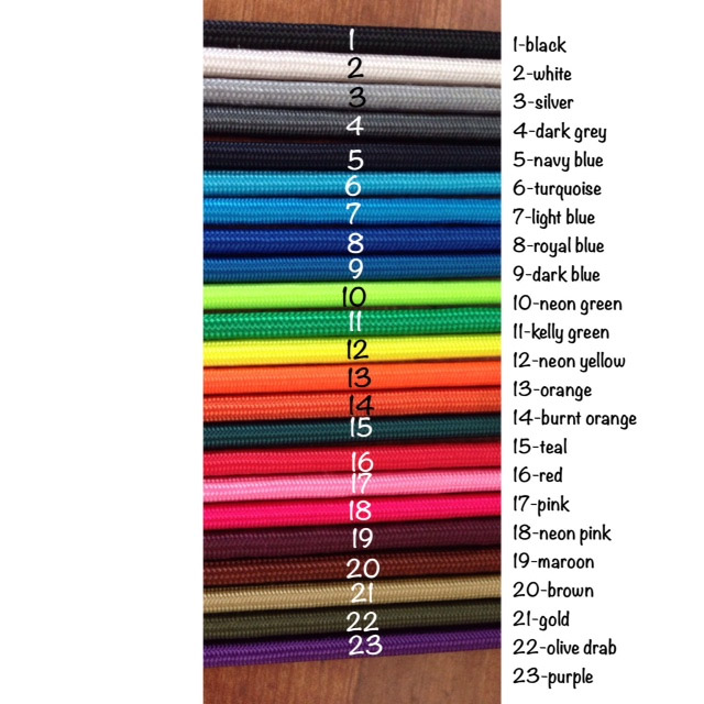 Paracord Color Chart